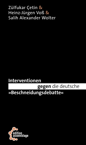 Schwarzes Buchcover mit weißer Schrift. In der oberen linken Ecke stehen untereinander die drei Autoren. Der Titel ist über drei Zeilen verteilt, wobei "gegen die deutsche" schwarz auf weiß abgesetzt und das "gegen" fett gedruckt ist.