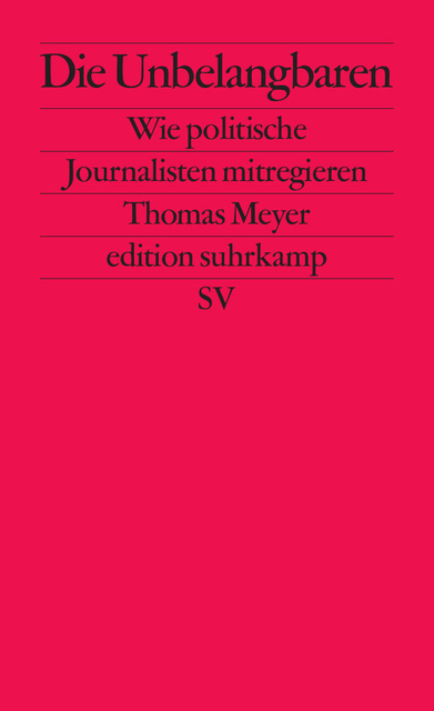 Das Buchcover ist, wie bei der edition suhrkamp üblich, schlicht und einfarbig: Titel, Untertitel und Autor in schwarzer Schrift auf einem knallroten Grund.
